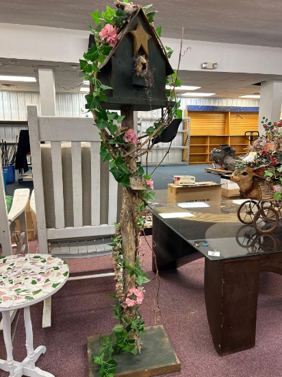 decorative birdhouse, approximately 4 feet tall