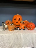Lot of Halloween pumpkins light up and other and decor