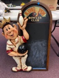 bowing club sign chalkboard, approximately 34 inches tall