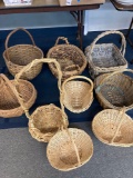 large lot of baskets