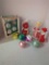 Vintage Christmas Holly Hobbies and other ornaments, angels and deer figure