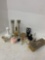 vintage perfume bottles vase salt and pepoer