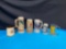 5 steins and a glass mug