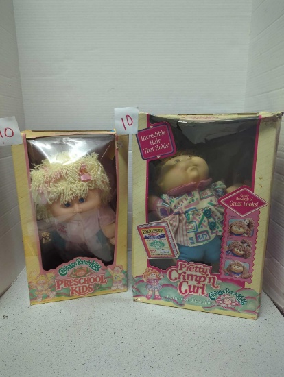 2 Vintage Hasbro Cabbage patch kids in box- Pretty Crimp'n Curl and Preschool Kids