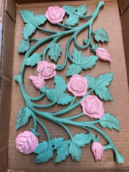 cast iron Rose and leaf decoration