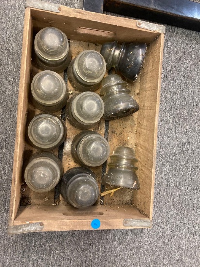 Old insulators vintage pop crate