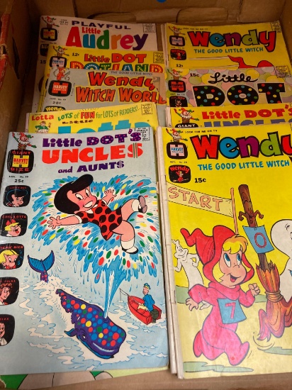 Vintage comic books Little Audrey Wendy the good witch Little Dot etc