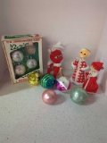 Vintage Christmas Holly Hobbies and other ornaments, angels and deer figure