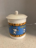 peanuts items snoopy table cover weaving snoopy cookie jar