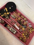 Mixed lot men?s cuff links tie pins military buttons lapel pins