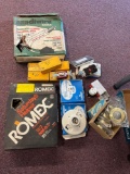 Mixed lot Romex Outdoot copper electric wire 2 Porcelain sockets vintage outlets wall bumpers