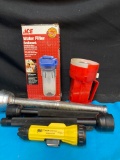 Water filter sediment and 5 flashlights