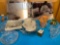 vintage mirrored tiles glassware lusterware etc.