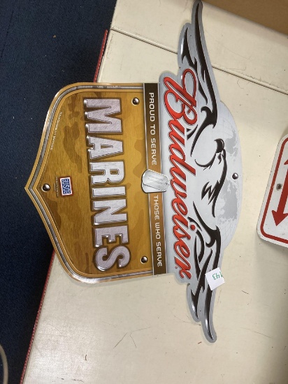 Budweiser marine metal sign
