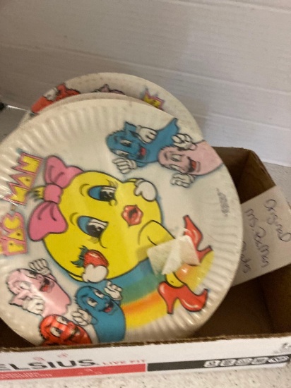 miss Pac-Man paper plates Cabbage Patch kids circus pony doll