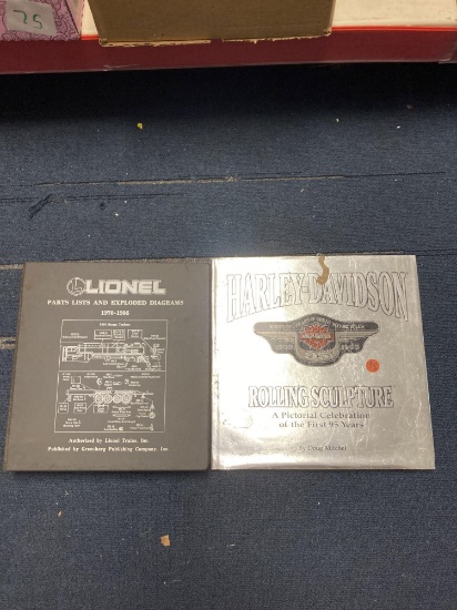 Lionel parts list manual and Harley Davidson book