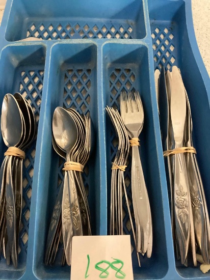 stainless flatware rose pattern