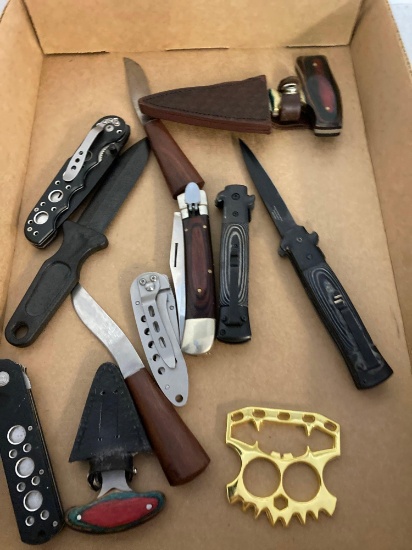 pocket knifes stiletto spring loaded blades etc.