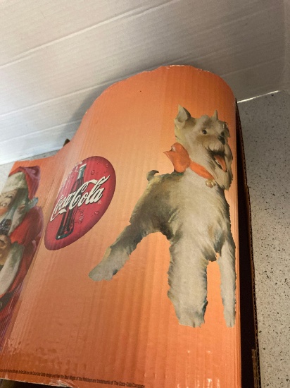 coca-Cola Santa clause and dog store display
