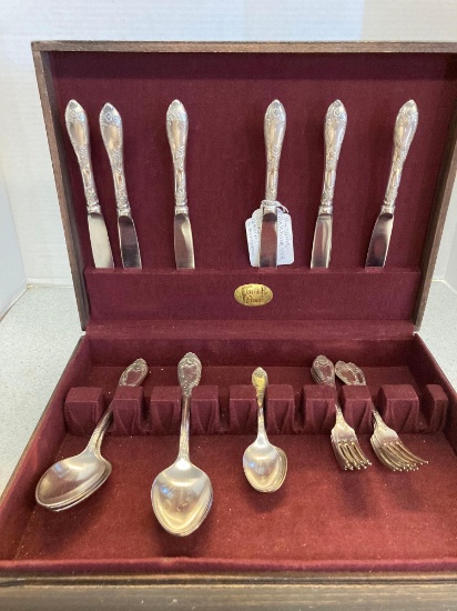 Russian silverware in case