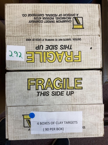 four boxes of clay targets 90 per box