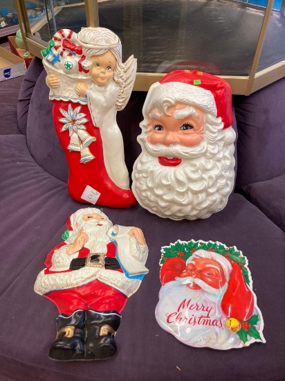 Plastic Christmas Santa wall hangings