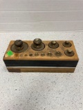 Brass scale weight set