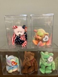 beanie babies in plastic cases