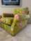 contemporary chair bright lime green flowers