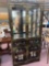 Black lacquer oriental design China cabinet