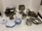 vintage travel iron silver plate items porcelain over cast-iron items