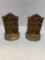 fancy bronze Victorian man and woman book end