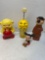 2 vintage banks Knickerbocker Piggy with glasses and Yogi Bear Mr Mixt drink mixer and Mickey Mouse