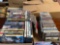 flat of DVDs and flat of cds