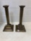 Pair of brass candleholders