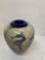 glass seahorse face vase 8 inches tall