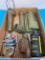 Military items grenades buckles etc