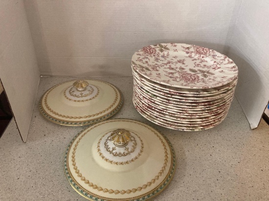 Johnson Bros rose chintz dinner plates