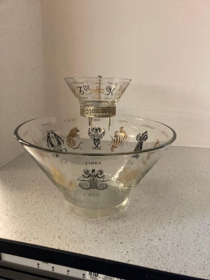 Mid century modern zodiac chip dip set