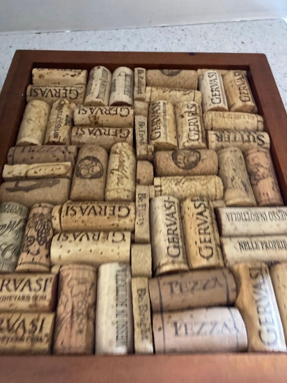 Framed corks covered casserole books