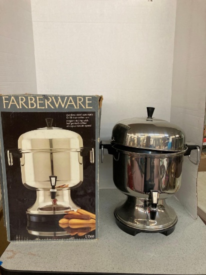 Farberware stainless steel coffee urn open box