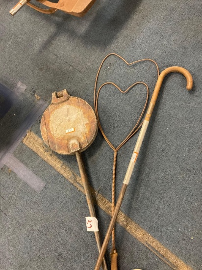 Cane antique rug beater campfire griddle