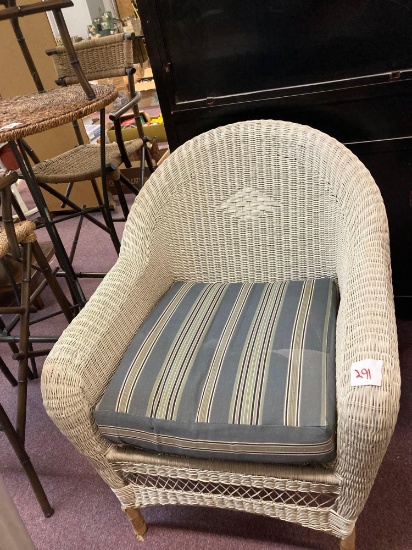wicker resin chair with cushion
