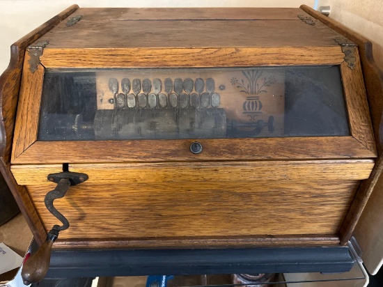Antique working Hand Crank Concert Roller Organ
