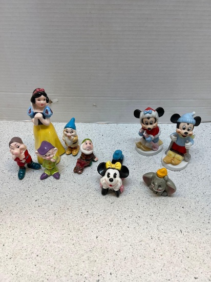 Disney Porcelain from figurines Mickey and Minnie Mouse Snow White and death gas and Dumbo