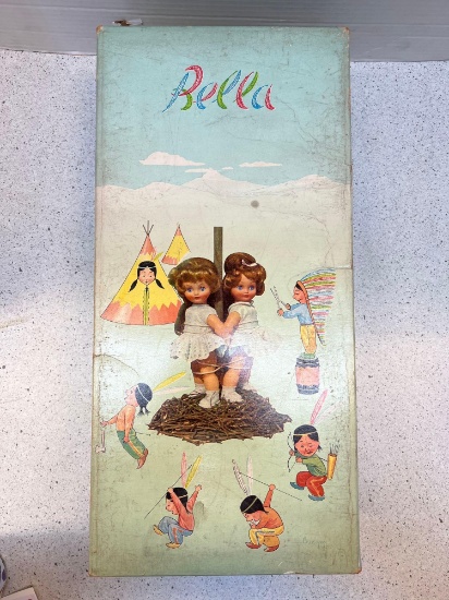 Vintage Rare Bella French doll in box with original clothes etc 16 inches