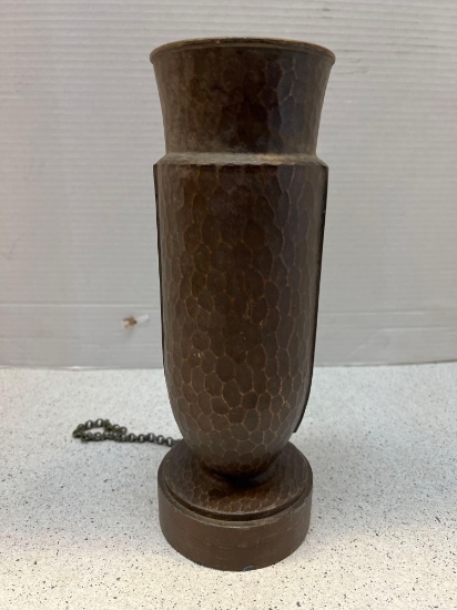 bronze hammered cemetery vase