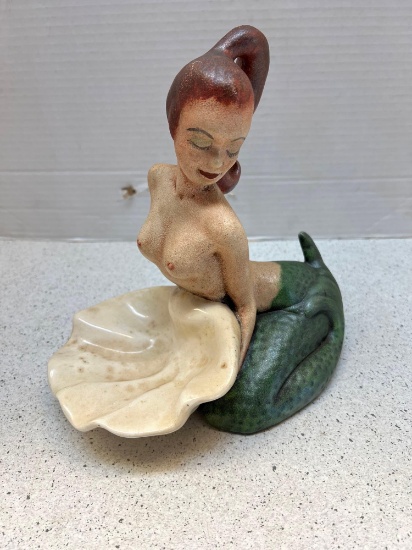 MCM, California pottery, mermaid soap dish 8 inches tall