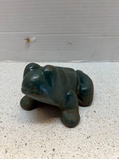 antique cast iron frog
