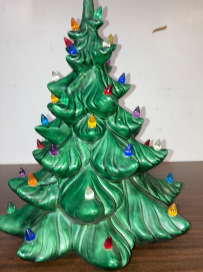 ceramic Christmas tree no base 14 inches tall